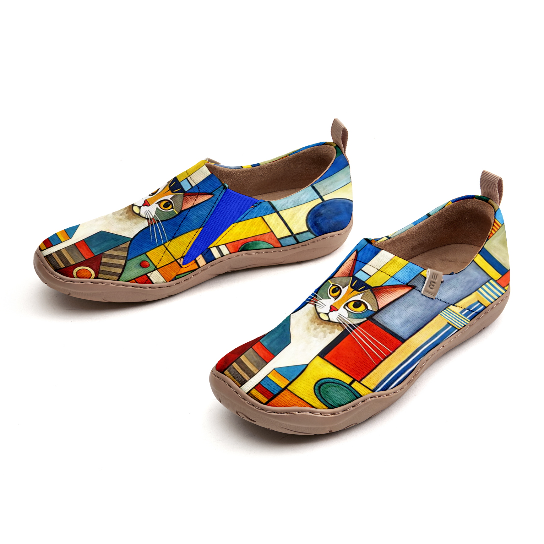 Vibrant Geometric Cat Women's Shoes