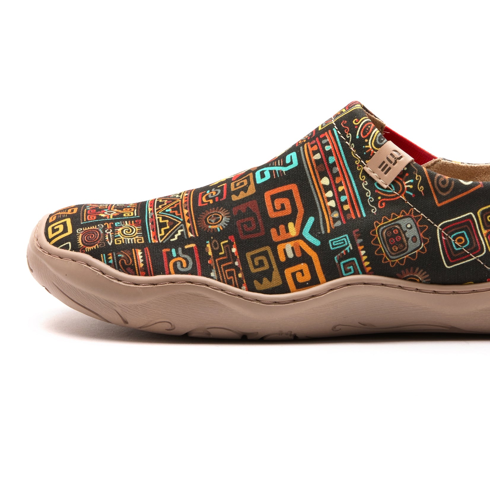 Ethnic Vibes Women's Slip-On Shoes, 100% Polyester Textured Yarn, Painted Canvas Sneakers