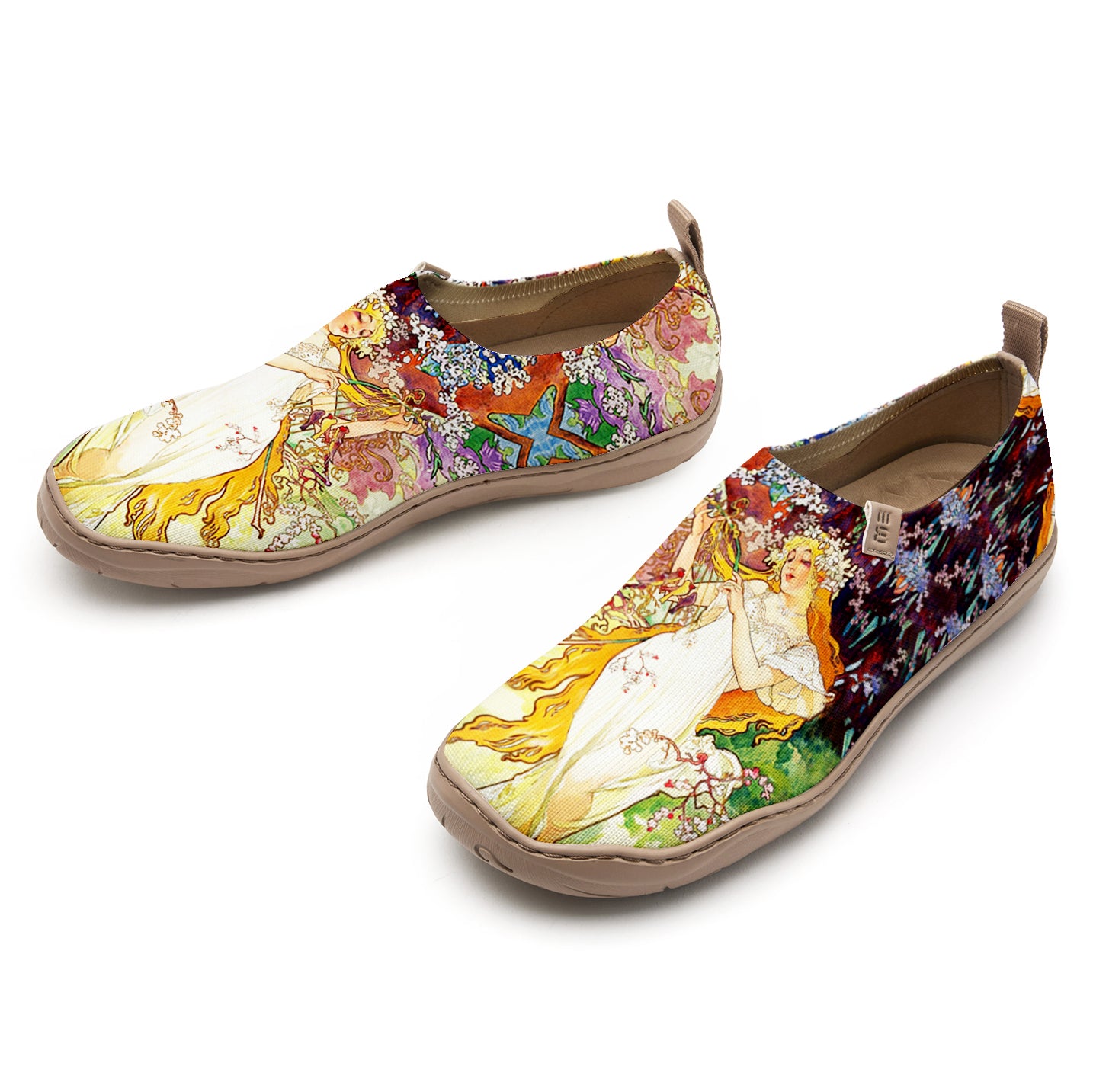 Yiume Women's Art Slip-On Casual Canvas Shoes Fairy Grace Painted,100% Cotton