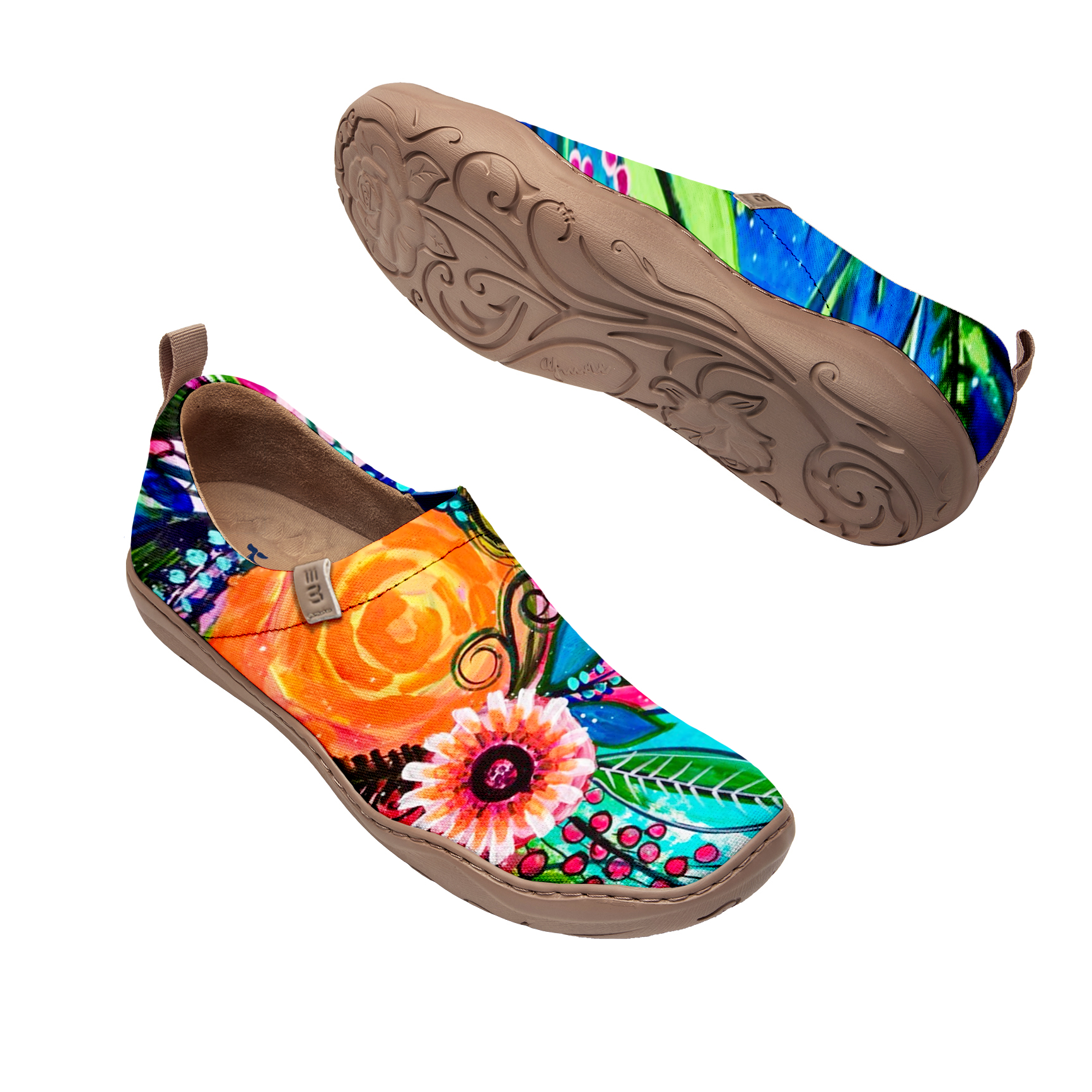 Abstract Colorful Floral Seascape Women's Shoes