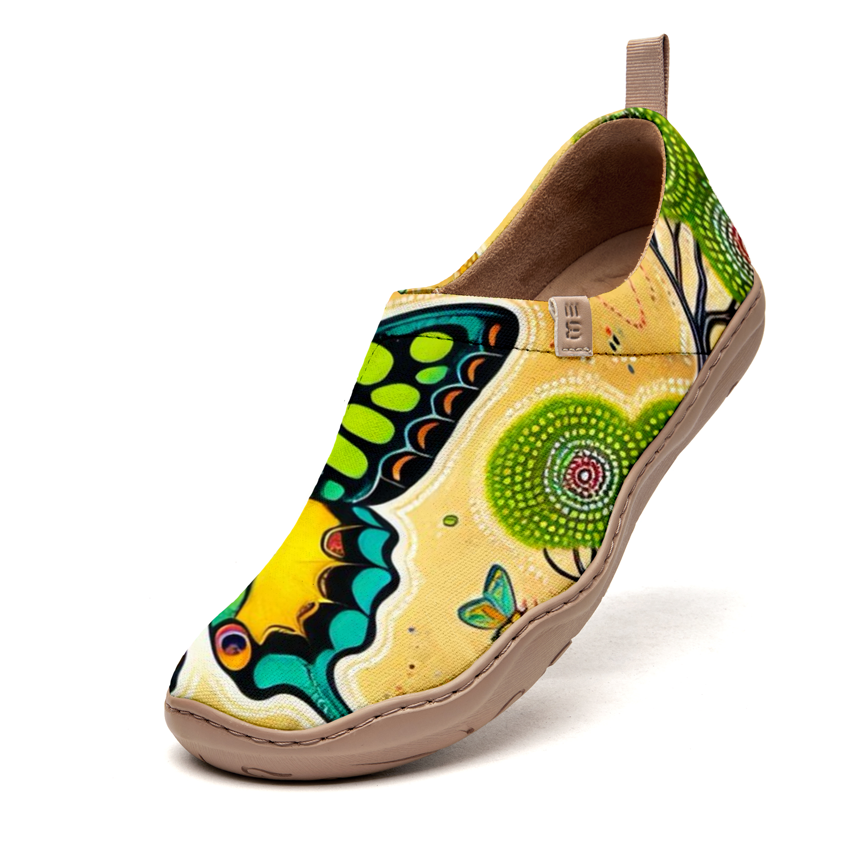 Green Polka Dot Butterfly Women's Shoes