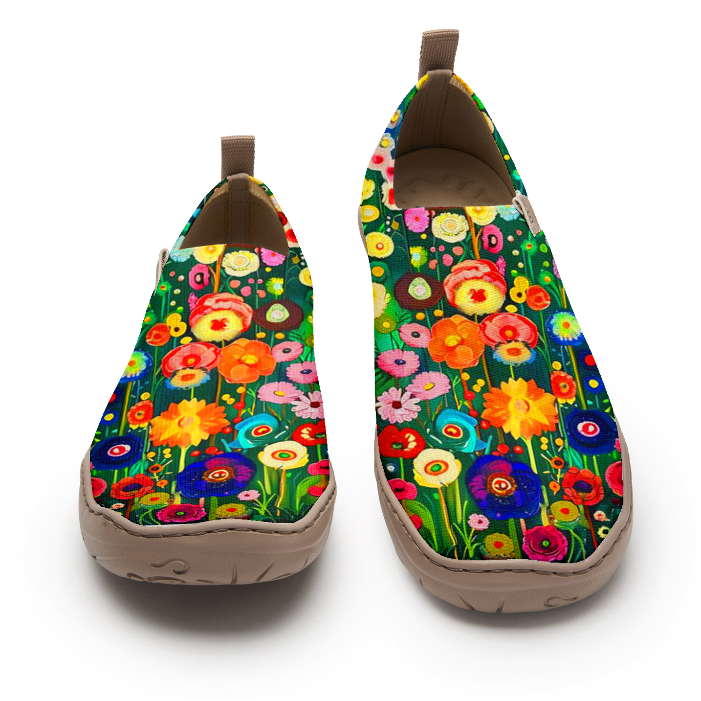 Green Polka Dot Floral Women's Shoes