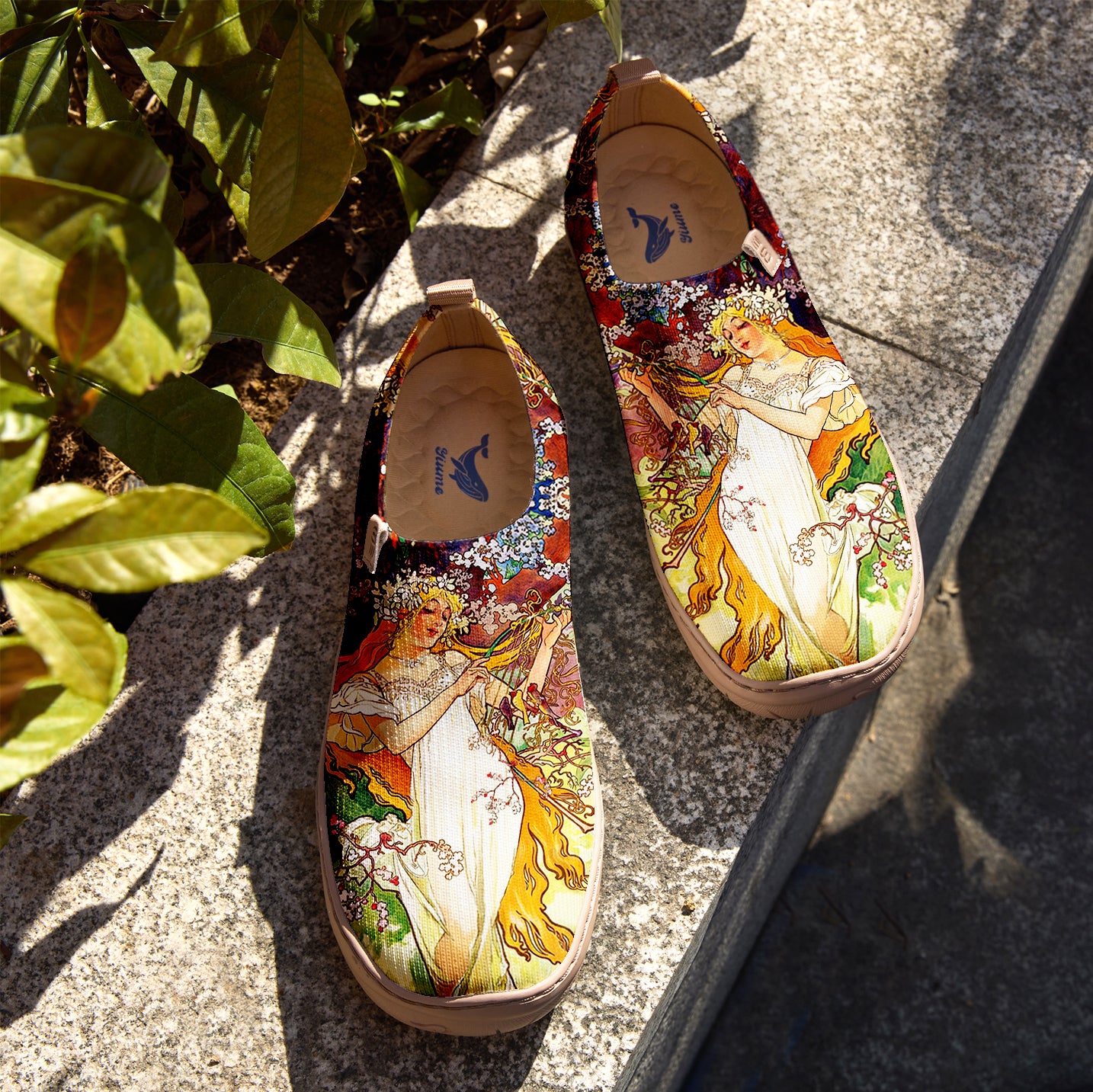 Yiume Women's Art Slip-On Casual Canvas Shoes Fairy Grace Painted,100% Cotton