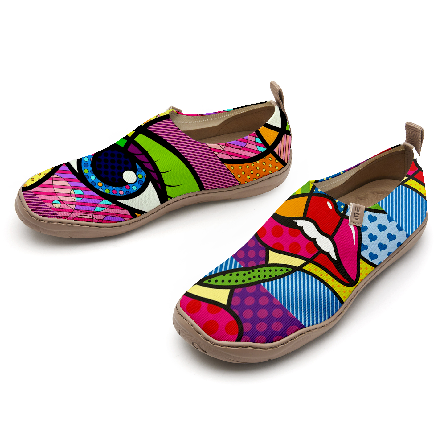 Yiume Women's Art Slip-On Shoes Comfortable Breathable Knit Casual Footwear,Abstract Eye