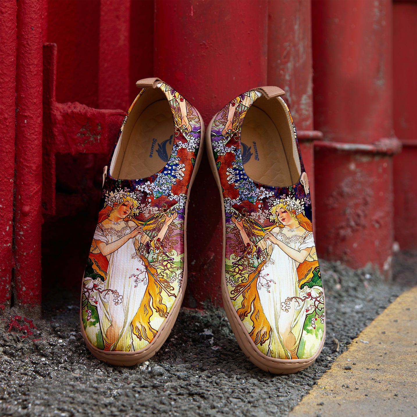 Yiume Women's Art Slip-On Casual Canvas Shoes Fairy Grace Painted,100% Cotton
