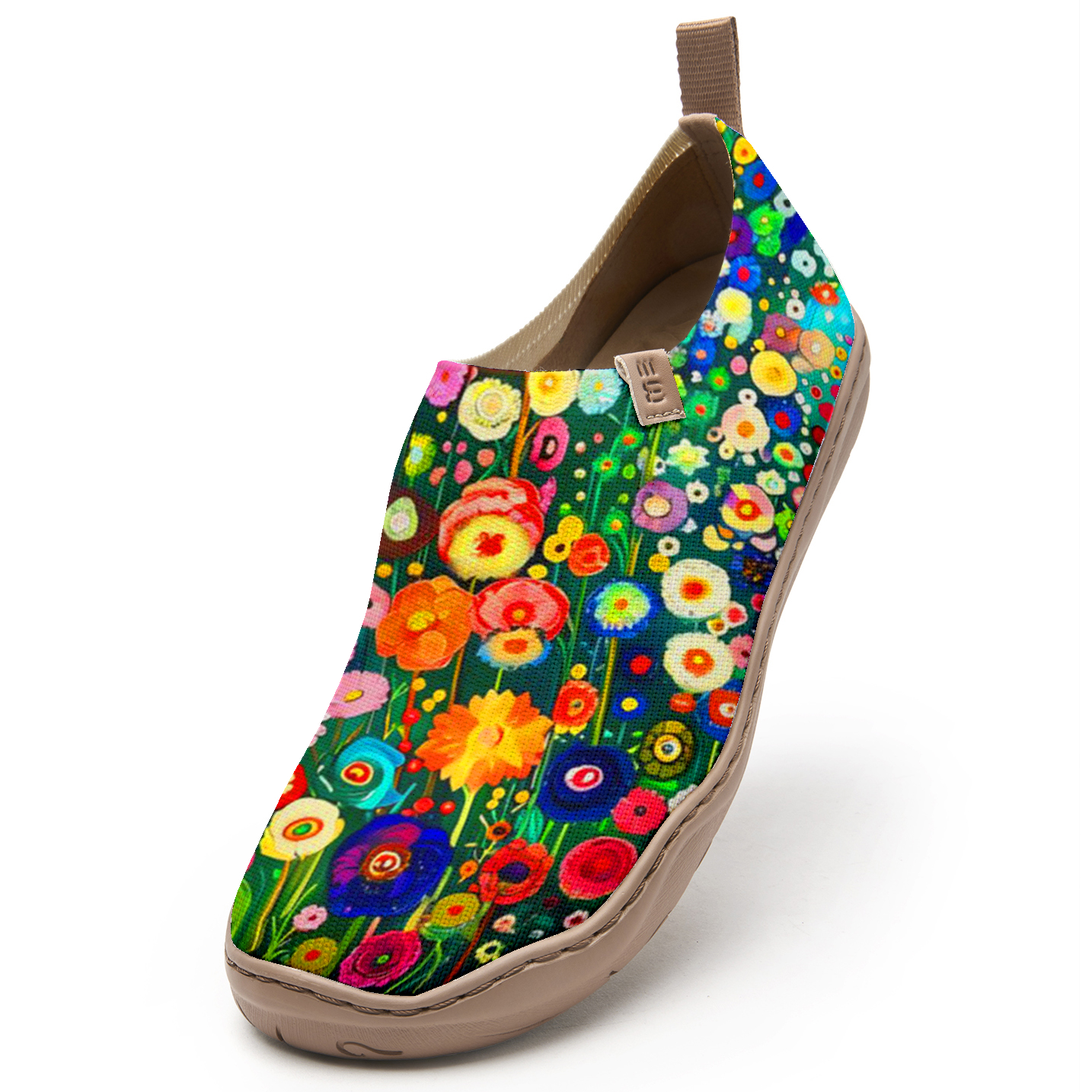 Green Polka Dot Floral Women's Shoes