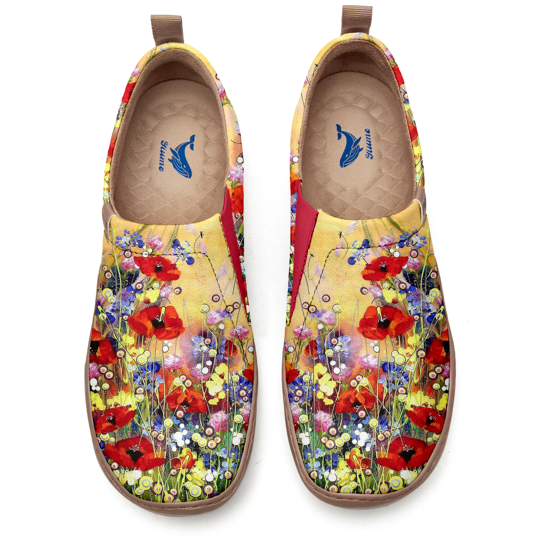 Yiume Women's Art Slip-On Casual Canvas Shoes Wildflower Whisper Painted,100% Cotton