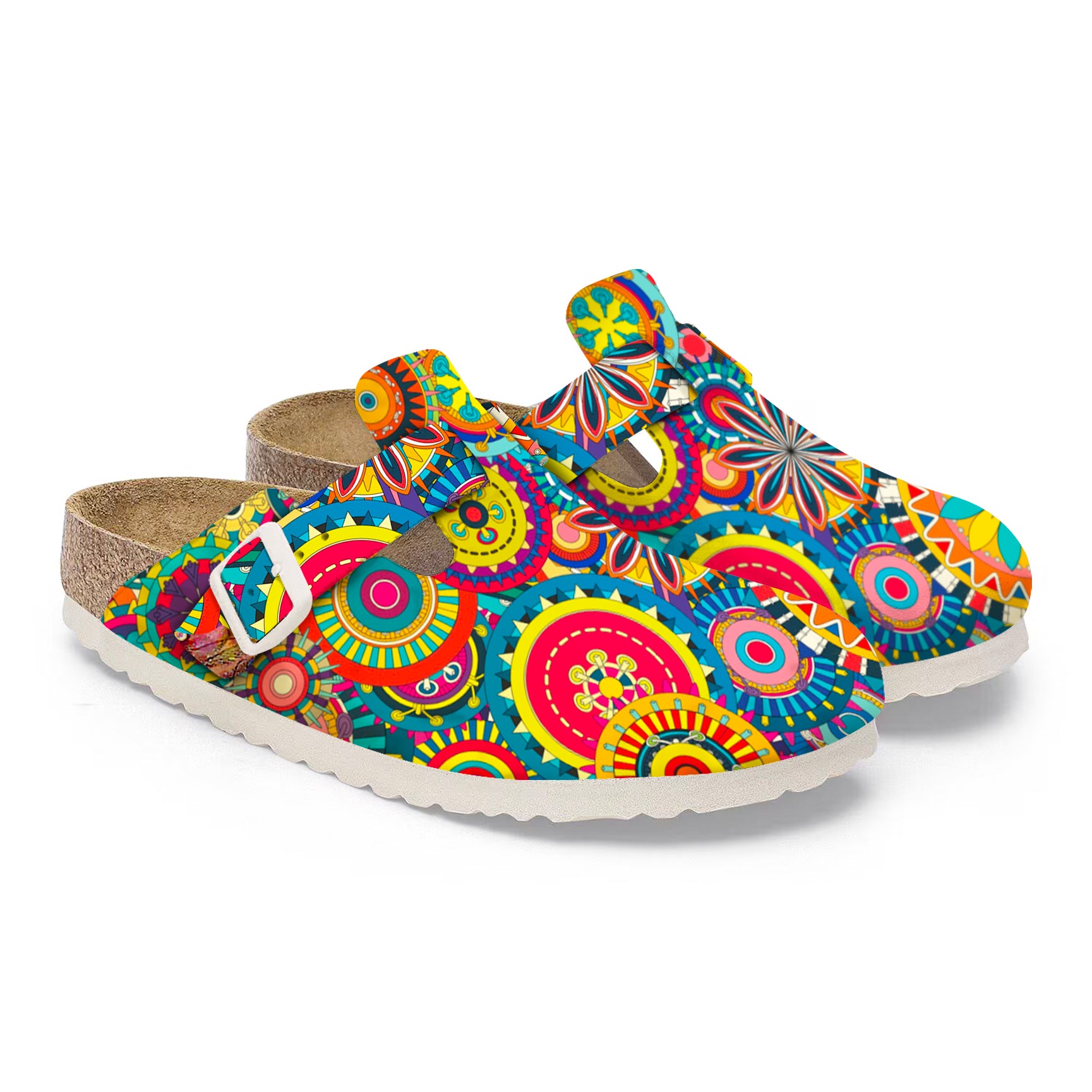 Yiume Footwear's Women’s Printed Clogs Adjustable Buckle Slip on Footbed Slippers