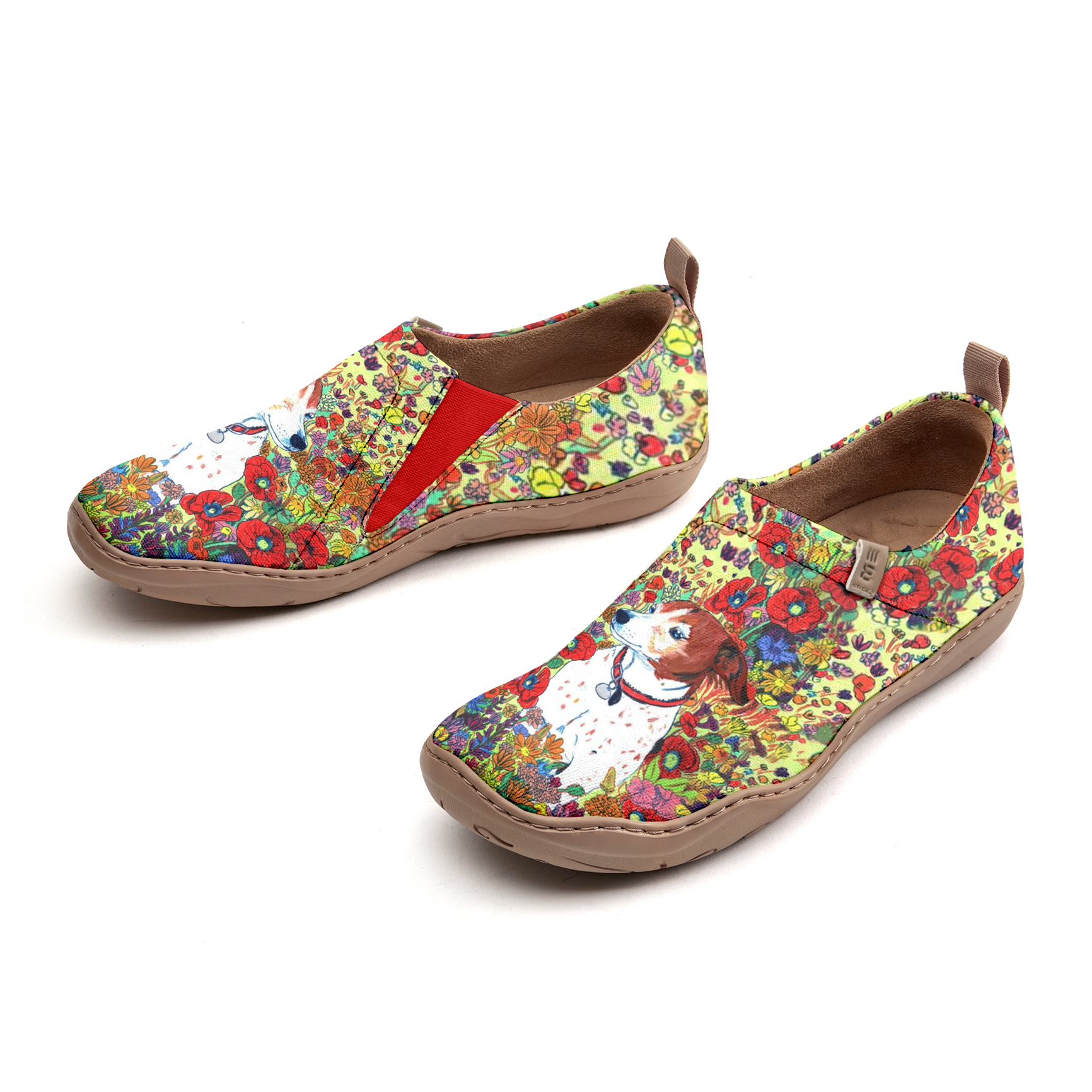 Yiume Women's Art Slip-On Casual Canvas Shoes Puppy Paradise Painted,100% Cotton