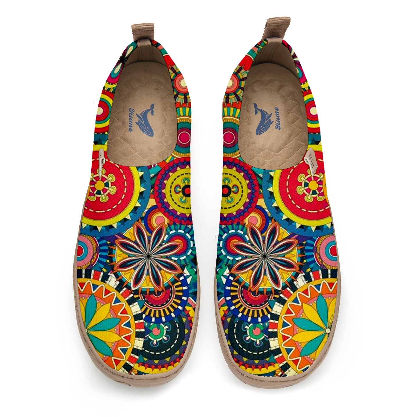 Yiume Women's Art Slip-On Shoes Comfortable Breathable Knit Casual Footwear Stylish Travel-Friendly Loafers