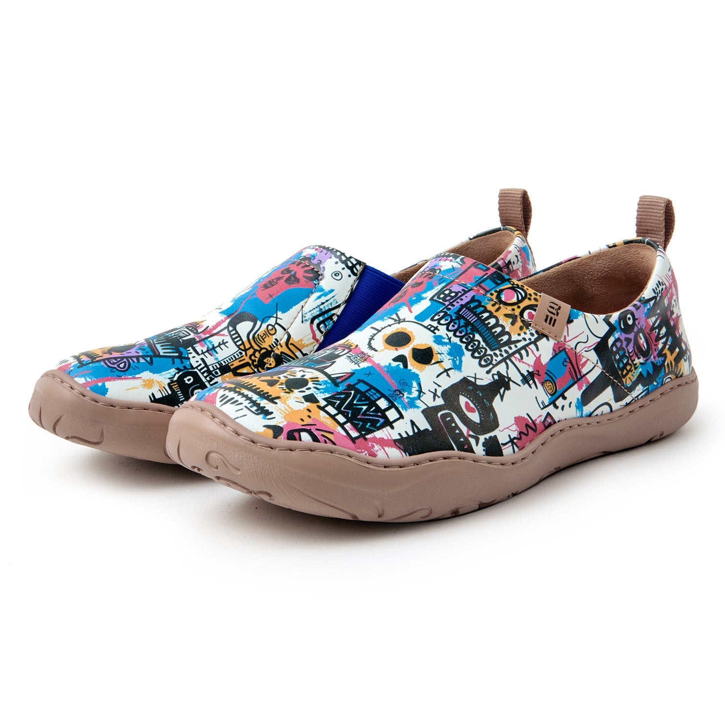 Halloween Doodles Women's Foldable Loafers, Painted Canvas Sneaker Slip-On Shoes, 100% PU