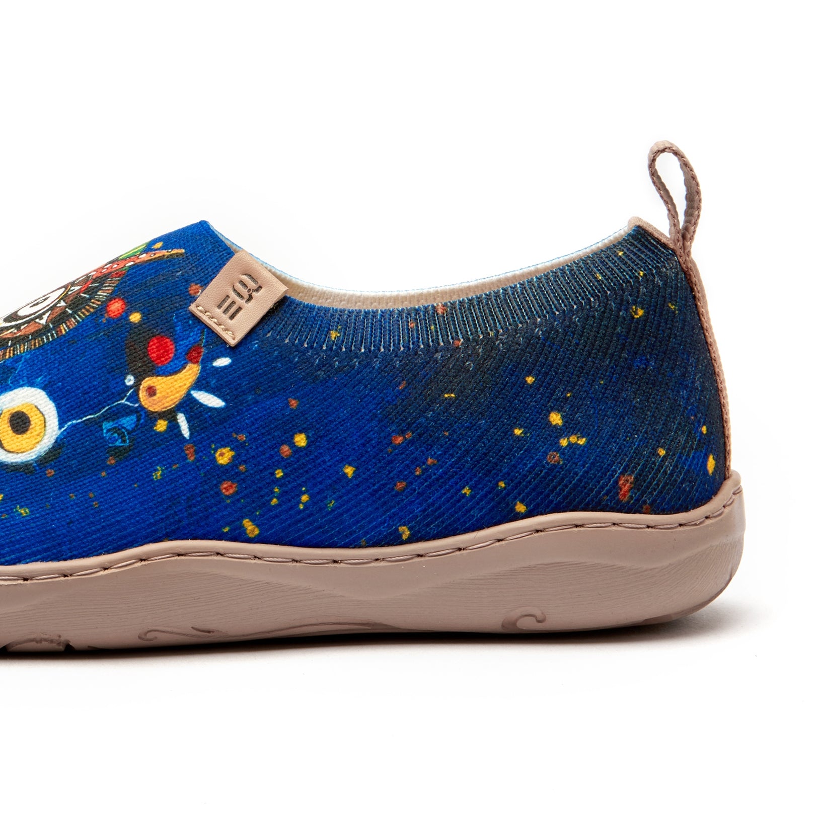 Women's Foldable Loafers, Funny Owl Painted Canvas Slip-On Sneakers, 100% Polyester Textured Yarn